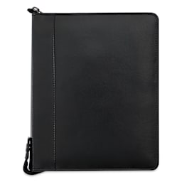 Girologio 24 Pen Leather Zip Case - Black, 7.1" x 8.9"