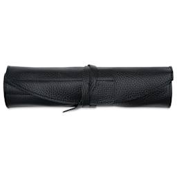 Girologio 10 Pen Leather Roll - Midnight Noir, closed