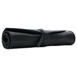 Girologio 10 Pen Leather Roll - Midnight Noir, strapped