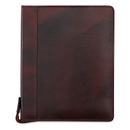 Girologio 24 Pen Leather Zip Case - Oxblood, 7.1" x 8.9"