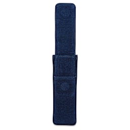 Girologio 2 Denim Pen Case - Cotton Denim, magnetic flap raised