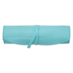 Girologio 10 Pen Leather Roll - Aqua Breeze, closed