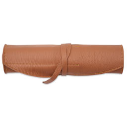 Girologio 10 Pen Leather Roll - Rustic Saddle, closed