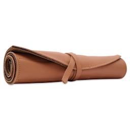 Girologio 10 Pen Leather Roll - Rustic Saddle, strapped