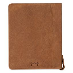 Girologio 24 Pen Leather Zip Case - Saddle Tan, 7.1" x 8.9"