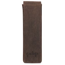 Girologio 2 Leather Pen Case - Bomber Brown, back of the case