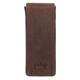 Girologio 3 Leather Pen Case - Bomber Brown, back of the case