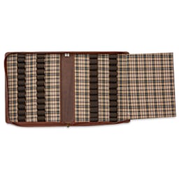 Girologio 24 Pen Leather Zip Case - Bomber Brown, 7.1" x 8.9"