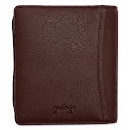 Girologio 12 Leather Pen Zip Case - Antique Brown, side