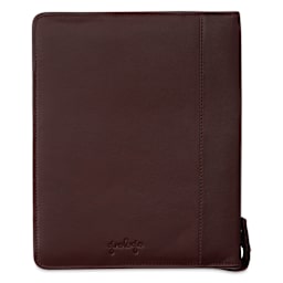 Girologio 24 Pen Leather Zip Case - Antique Brown, 7.1" x 8.9"