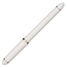 Sailor Fude De Mannen Fountain Pen - Pearl White, 40 Degree Nib, cap on