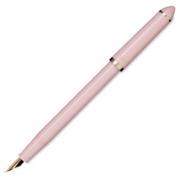 Sailor Fude De Mannen Fountain Pen - Pearl Pink, 40 Degree Nib, cap off