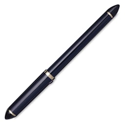 Sailor Fude De Mannen Fountain Pen - Dark Blue, 40 Degree Nib, cap on