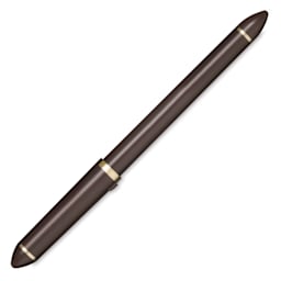 Sailor Fude De Mannen Fountain Pen - Pearl Brown, 40 Degree Nib, cap on