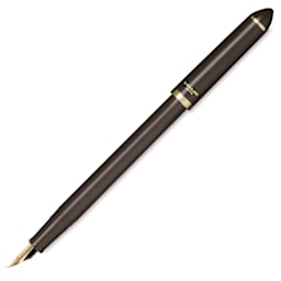 Sailor Fude De Mannen Fountain Pen - Pearl Brown, 40 Degree Nib, cap off