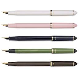 Sailor Fude De Mannen Fountain Pens, laid out