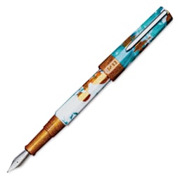 Benu Euphoria Fountain Pen - Blue Hawaiian, cap removed (image shows a different size nib)