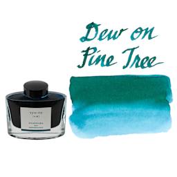 Pilot Iroshizuku Fountain Pen Ink - Dew On Pine Tree (Syo-ro), swatch and bottle