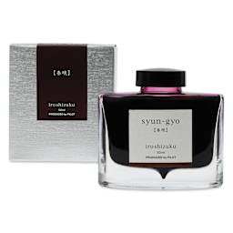 Pilot Iroshizuku Fountain Pen Ink - Spring Dawn (Syun-gyo), 50 ml, packaging and bottle