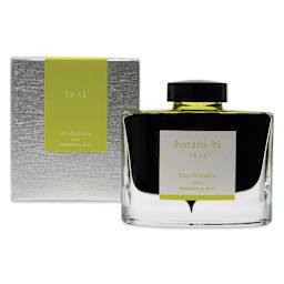 Pilot Iroshizuku Fountain Pen Ink - Light of Fireflies (Hotaru-bi), 50 ml, packaging and bottle
