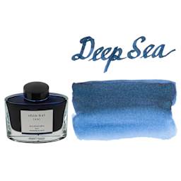 Pilot Iroshizuku Fountain Pen Ink - Deep Sea (Shin-kai), swatch and bottle