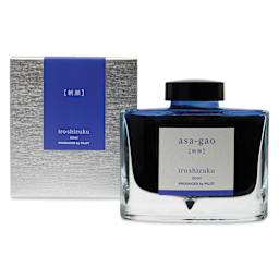 Pilot Iroshizuku Fountain Pen Ink - Morning Glory (Asa-gao), 50 ml, packaging and box