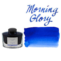 Pilot Iroshizuku Fountain Pen Ink - Morning Glory (Asa-gao), swatch and bottle