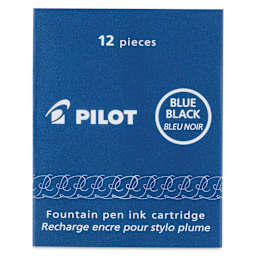 Pilot Fountain Pen Ink Cartridge - Blue Black, Pkg of 12, packaging