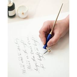 Tom’s Studio Bloom Oblique Calligraphy Dip Pen - in use