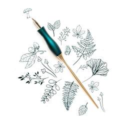 Tom’s Studio Bloom Straight Calligraphy Dip Pen - Ivy with artwork
