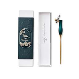 Tom’s Studio Bloom Oblique Calligraphy Dip Pen - Ivy with packaging