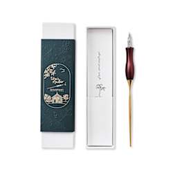 Tom’s Studio Bloom Straight Calligraphy Dip Pen - Mulberry with packaging