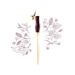 Tom’s Studio Bloom Oblique Calligraphy Dip Pen - Mulberry with artwork