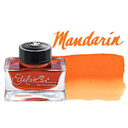 Pelikan Edelstein Fountain Pen Ink - Mandarin, 50 ml, bottle and swatch
