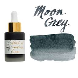 Tom's Studio Calligraphy Ink - Moon Grey, 30 ml bottle with swatch