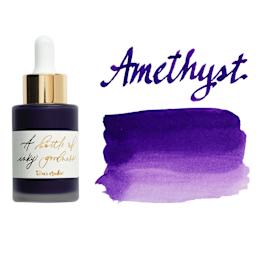 Tom's Studio Calligraphy Ink - Amethyst, 30 ml bottle with swatch