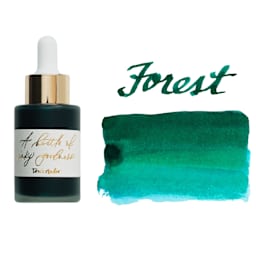 Tom's Studio Calligraphy Ink - Forest, 30 ml bottle with swatch