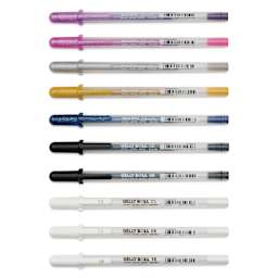 Sakura Gelly Roll Creative Collection Pens - Set of 10, laid out with caps on