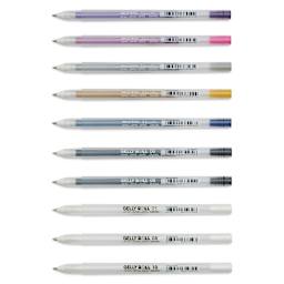 Sakura Gelly Roll Creative Collection Pens - Set of 10, laid out with caps off