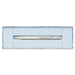Caran d’Ache Alpine Frost Special Edition 849 Ballpoint Pen - White, open box with pen
