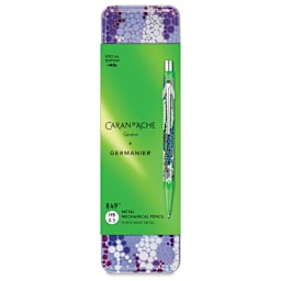 Caran d’Ache Germanier Special Edition 849 Mechanical Pencil - Neon Green, front of packaging