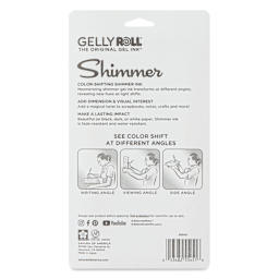 Sakura Gelly Roll Shimmer Pens - Set of 6, Shimmer, back of packaging
