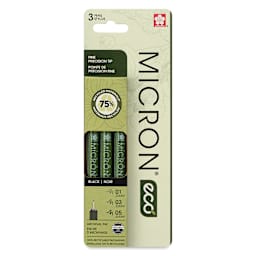 Sakura Pigma Micron Eco Pens - Set of 3, Black, front of packaging