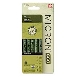 Sakura Pigma Micron Eco Pens - Set of 5, Black, front of packaging