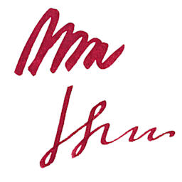 Diamine Fountain Pen Ink - Crimson, 30 ml swatch