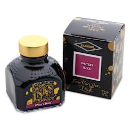 Diamine Fountain Pen Ink - Writer's Blood, 80 ml bottle and packaging