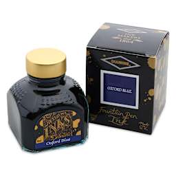 Diamine Fountain Pen Ink - Oxford Blue, 80 ml bottle and packaging