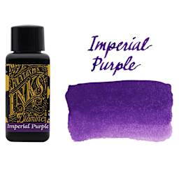Diamine Fountain Pen Ink - Imperial Purple, 30 ml bottle with swatch