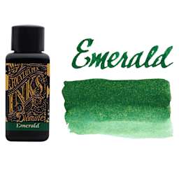 Diamine Fountain Pen Ink - Emerald, 30 ml bottle with swatch
