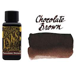 Diamine Fountain Pen Ink - Chocolate Brown, 30 ml bottle with swatch